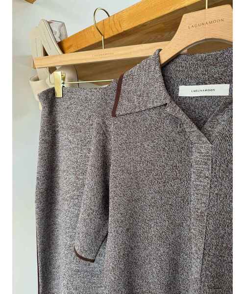 LAGUNAMOON（ラグナムーン）の「ポロニットプル×スカートセットアップ（ワンピース・レディース・ブラック/ブラウン/ボルドー・SMALL/MEDIUM）」の5枚目の写真