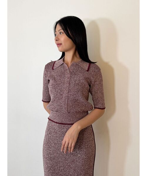 LAGUNAMOON（ラグナムーン）の「ポロニットプル×スカートセットアップ（ワンピース・レディース・ブラック/ブラウン/ボルドー・SMALL/MEDIUM）」の7枚目の写真