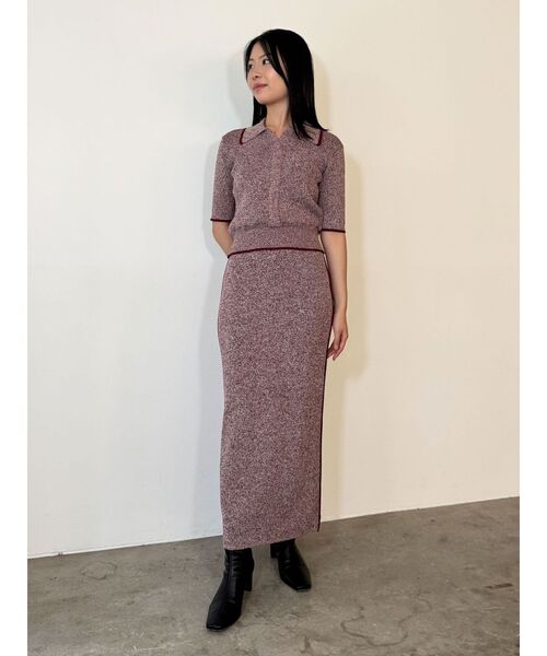 LAGUNAMOON（ラグナムーン）の「ポロニットプル×スカートセットアップ（ワンピース・レディース・ブラック/ブラウン/ボルドー・SMALL/MEDIUM）」の8枚目の写真