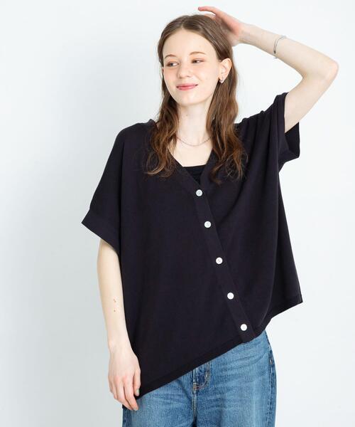 URBAN RESEARCH Sonny Label（アーバンリサーチサニーレーベル）の「『接触冷感』クールミストフレンチニットカーディガン（カーディガン/ボレロ・レディース・ブラック/グレー系その他/ライトカーキ・FREE）」の2枚目の写真