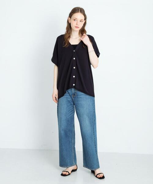 URBAN RESEARCH Sonny Label（アーバンリサーチサニーレーベル）の「『接触冷感』クールミストフレンチニットカーディガン（カーディガン/ボレロ・レディース・ブラック/グレー系その他/ライトカーキ・FREE）」の22枚目の写真