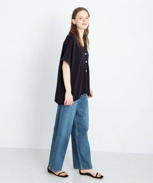 URBAN RESEARCH Sonny Label（アーバンリサーチサニーレーベル）の「『接触冷感』クールミストフレンチニットカーディガン（カーディガン/ボレロ・レディース・ブラック/グレー系その他/ライトカーキ・FREE）」の9枚目の写真