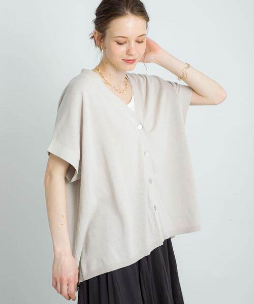 URBAN RESEARCH Sonny Label（アーバンリサーチサニーレーベル）の「『接触冷感』クールミストフレンチニットカーディガン（カーディガン/ボレロ・レディース・ブラック/グレー系その他/ライトカーキ・FREE）」の13枚目の写真