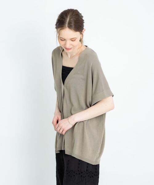URBAN RESEARCH Sonny Label（アーバンリサーチサニーレーベル）の「『接触冷感』クールミストフレンチニットカーディガン（カーディガン/ボレロ・レディース・ブラック/グレー系その他/ライトカーキ・FREE）」の19枚目の写真