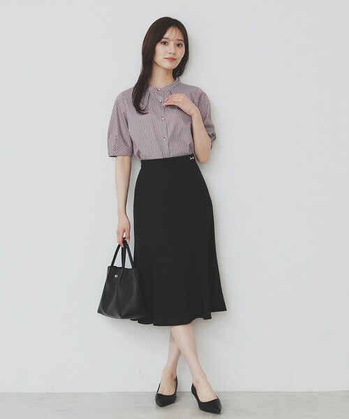 index（インデックス）の「バンドカラータックブラウス【洗濯機洗い可/イージーアイロン/防シワ】（シャツ/ブラウス・レディース・アイボリー系2/ブルー系7/ワイン系1/ホワイト系9・42/38/40/36）」の20枚目の写真