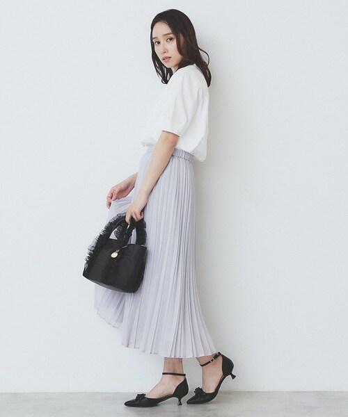 index（インデックス）の「バンドカラータックブラウス【洗濯機洗い可/イージーアイロン/防シワ】（シャツ/ブラウス・レディース・アイボリー系2/ブルー系7/ワイン系1/ホワイト系9・42/38/40/36）」の5枚目の写真