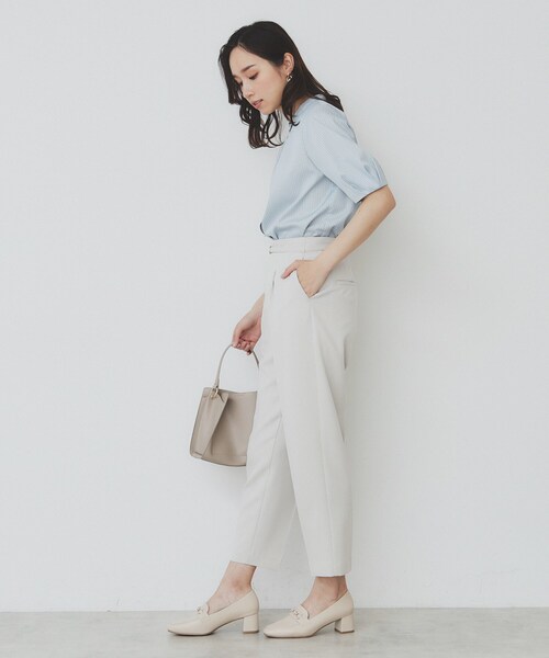 index（インデックス）の「バンドカラータックブラウス【洗濯機洗い可/イージーアイロン/防シワ】（シャツ/ブラウス・レディース・アイボリー系2/ブルー系7/ワイン系1/ホワイト系9・42/38/40/36）」の9枚目の写真