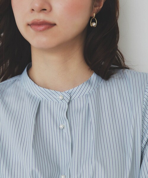 index（インデックス）の「バンドカラータックブラウス【洗濯機洗い可/イージーアイロン/防シワ】（シャツ/ブラウス・レディース・アイボリー系2/ブルー系7/ワイン系1/ホワイト系9・42/38/40/36）」の14枚目の写真