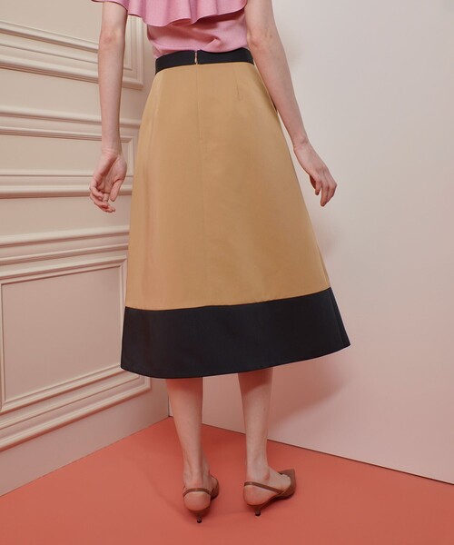 セール】【LOULOU WILLOUGHBY】バイカラーフレアスカート（スカート