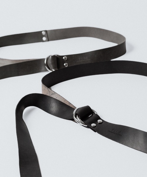 GUIDI　レザー ベルト VEIN 】GUIDI LEATHER DOUBLE RING BELT - BLACK | 公式通販