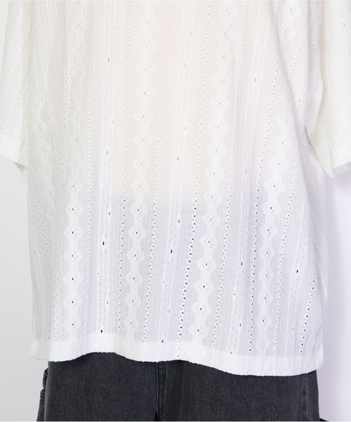 ATELANE(アテレーン)の「ATELANE/ネイティブ レースJQD TEE(Tシャツ/カットソー・メンズ・ベージュ/ブラック/ホワイト・LARGE/X-LARGE/MEDIUM)」の10枚目の写真
