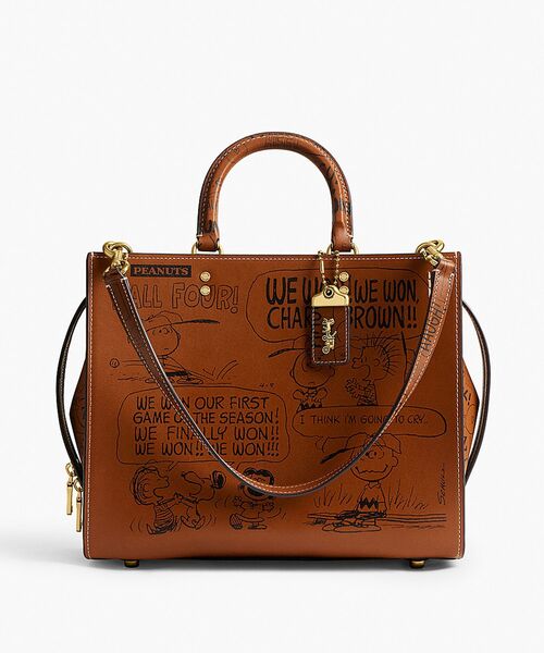 COACH X PEANUTS】ローグ バッグ・ニュースペーパー プリント