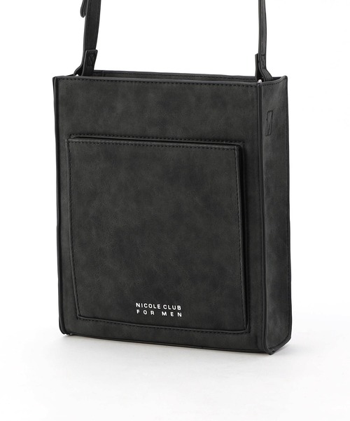 NICOLE CLUB FOR MEN(ニコルクラブフォーメン)の「スクエアショルダーミニバッグ(ショルダーバッグ・メンズ・ネイビー/ブラック/ブラック×グレー/グレー系・FREE)」の3枚目の写真