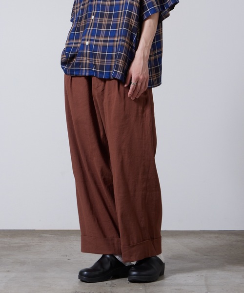 superNova./スーパーノヴァ Cropped wide trouser-Stretch Linen トラウザー