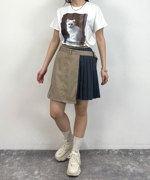 NICOLE CLUB(ニコル クラブ)の「ラッププリーツスカート(スカート・レディース・グレー/ベージュ/ネイビー・MEDIUM)」の4枚目の写真