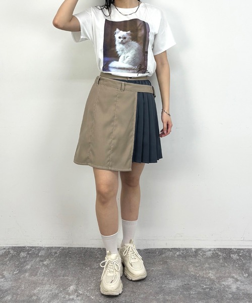 NICOLE CLUB(ニコル クラブ)の「ラッププリーツスカート(スカート・レディース・グレー/ベージュ/ネイビー・MEDIUM)」の5枚目の写真