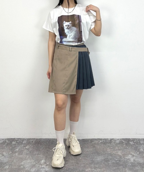 NICOLE CLUB(ニコル クラブ)の「ラッププリーツスカート(スカート・レディース・グレー/ベージュ/ネイビー・MEDIUM)」の6枚目の写真