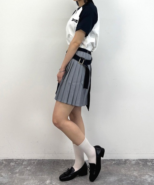 NICOLE CLUB(ニコル クラブ)の「ラッププリーツスカート(スカート・レディース・グレー/ベージュ/ネイビー・MEDIUM)」の14枚目の写真