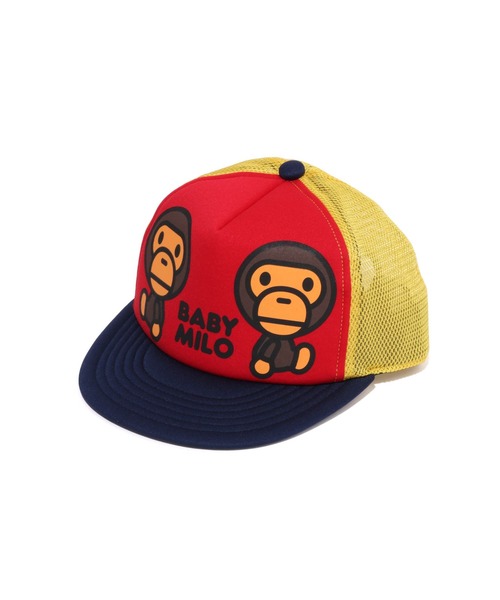 A BATHING APE（アベイシングエイプ）の「BABY MILO MESH CAP（キャップ・キッズ・サックスブルー/レッド・FREE）」の2枚目の写真
