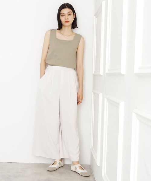 THE SHOP TK （ザ ショップ ティーケー ）の「【インナーに最適】2WAYスクエアタンク（タンクトップ・レディース・アイボリー/ブラック/カーキ/ダークブラウン・12/13）」の19枚目の写真