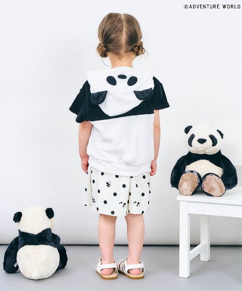 apres les cours（アプレレクール）の「【リンク】アドベンチャーワールドひんやりパンダパーカー（パーカー・キッズ・オフホワイト・80/90/100/110/120/130）」の3枚目の写真