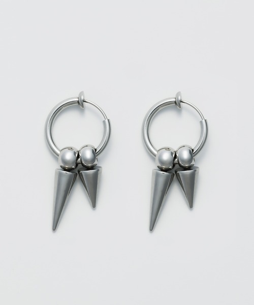 WYZ surgical stainless(ダブリューワイジィーサージカルステンレス)の「【 金属アレルギー対応 】トーンモチーフ フープイヤリング サージカルステンレス (両耳用)(イヤリング・メンズ・シルバー・FREE)」の3枚目の写真