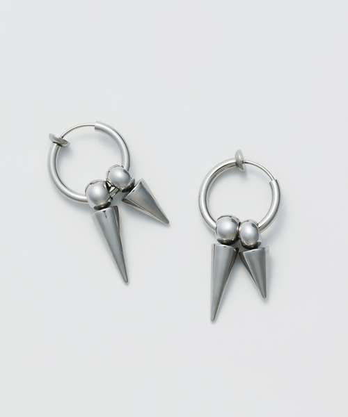 WYZ surgical stainless(ダブリューワイジィーサージカルステンレス)の「【 金属アレルギー対応 】トーンモチーフ フープイヤリング サージカルステンレス (両耳用)(イヤリング・メンズ・シルバー・FREE)」の2枚目の写真