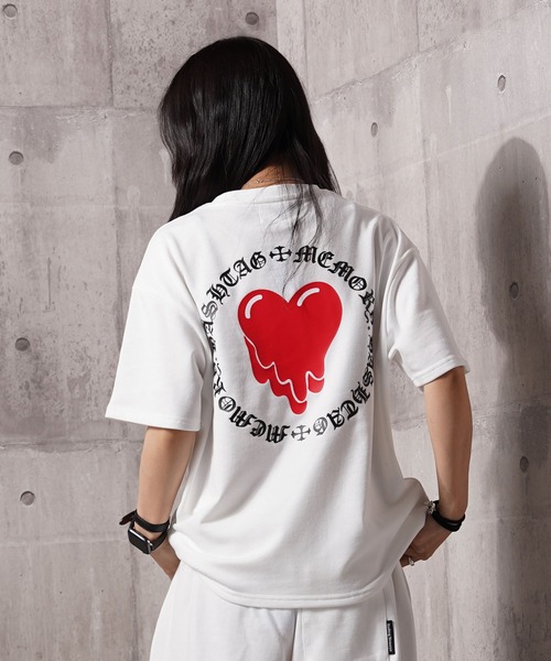 #MEMORY(メモリー)の「【MEMORY】ドリップハート スウェット S/S Tシャツ / Drip Heart Sweatshirt Short Sleeve T-Shirt / 【セットアップ 可能】(Tシャツ/カットソー・メンズ・ブラック系2/ホワイト/ブラック系1・M/L/XL)」の10枚目の写真