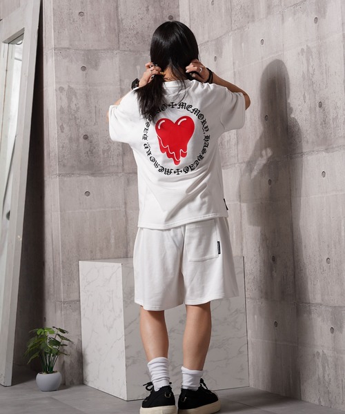 MEMORY】ドリップハート スウェット S/S Tシャツ / Drip Heart