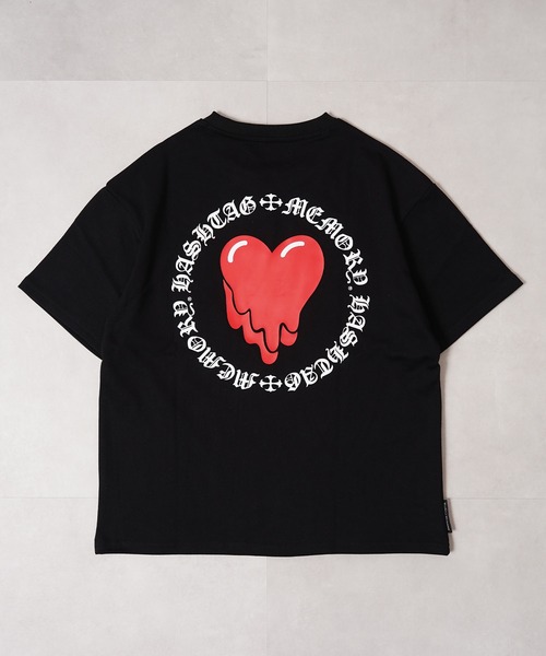 #MEMORY(メモリー)の「【MEMORY】ドリップハート スウェット S/S Tシャツ / Drip Heart Sweatshirt Short Sleeve T-Shirt / 【セットアップ 可能】(Tシャツ/カットソー・メンズ・ブラック系2/ホワイト/ブラック系1・M/L/XL)」の15枚目の写真