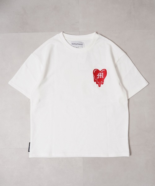 #MEMORY(メモリー)の「【MEMORY】ドリップハート スウェット S/S Tシャツ / Drip Heart Sweatshirt Short Sleeve T-Shirt / 【セットアップ 可能】(Tシャツ/カットソー・メンズ・ブラック系2/ホワイト/ブラック系1・M/L/XL)」の7枚目の写真