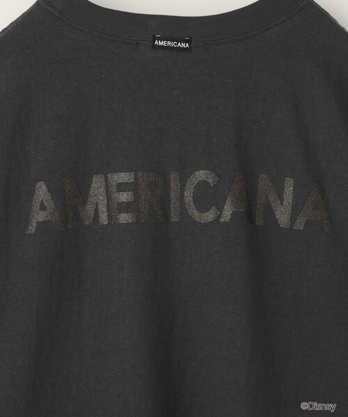 AMERICANA（アメリカーナ）の「Americana/アメリカーナ Mickey / ミッキー / フロントデザイン S/S TEE / プリントTシャツ（Tシャツ/カットソー・レディース・ホワイト/ベージュ/チャコールグレー・ﾌﾘ-）」の7枚目の写真