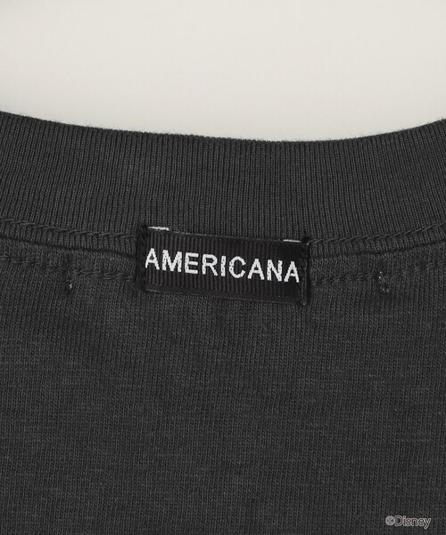 AMERICANA（アメリカーナ）の「Americana/アメリカーナ Mickey / ミッキー / フロントデザイン S/S TEE / プリントTシャツ（Tシャツ/カットソー・レディース・ホワイト/ベージュ/チャコールグレー・ﾌﾘ-）」の5枚目の写真