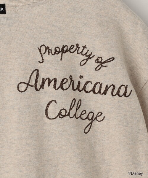 AMERICANA（アメリカーナ）の「Americana/アメリカーナ Mickey / ミッキー / フロントデザイン S/S TEE / プリントTシャツ（Tシャツ/カットソー・レディース・ホワイト/ベージュ/チャコールグレー・ﾌﾘ-）」の13枚目の写真