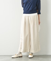 フレンチリネン混タックストレートパンツ|リネン混|タックパンツ|落ち感|きれいめ|カジュアル|大人スタイル