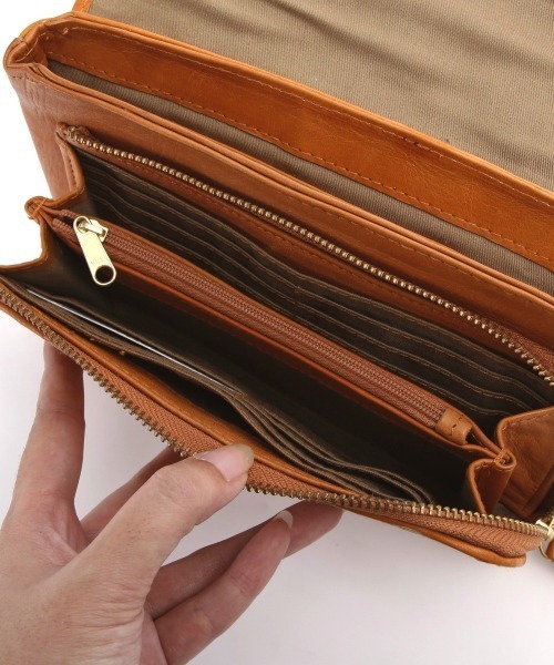 zucchero filato ズッケロフィラート 48919 編み込み 被せ財布バッグ  