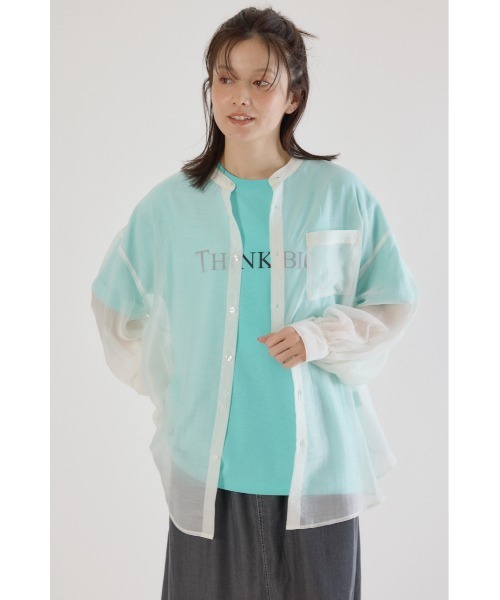 RODEO CROWNS WIDE BOWL(ロデオクラウンズワイドボウル)の「シアールーズシャツ(シャツ/ブラウス・レディース・ライトカーキ/ライトパープル/オフホワイト/チャコールグレー・FREE)」の1枚目の写真