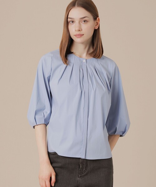 MACKINTOSH LONDON（マッキントッシュ ロンドン）の「コットンナイロンストレッチブラウス（シャツ/ブラウス・レディース・オフホワイト/ピンク/ブルー・40/38）」の2枚目の写真