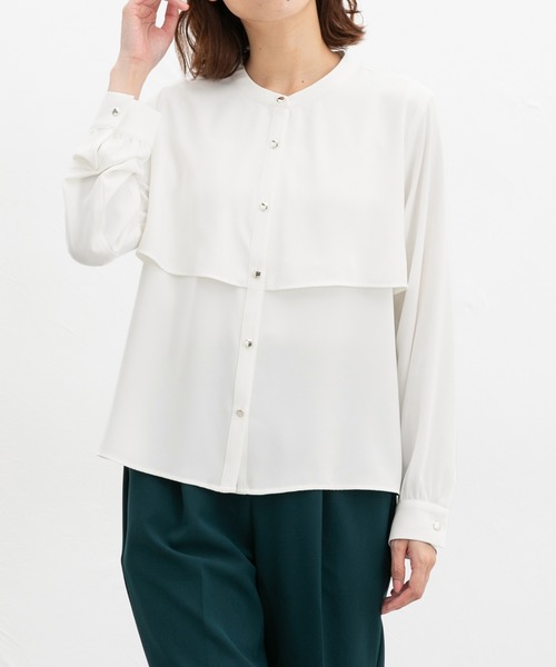 Honeys(ハニーズ)の「ケープ風ブラウス(シャツ/ブラウス・レディース・ブラウン/ホワイト/グレイッシュベージュ/ブラック・L/LL/M/S/3L)」の18枚目の写真