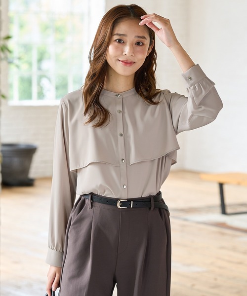 Honeys(ハニーズ)の「ケープ風ブラウス(シャツ/ブラウス・レディース・ブラウン/ホワイト/グレイッシュベージュ/ブラック・L/LL/M/S/3L)」の21枚目の写真