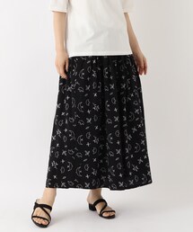 刺繍入り 9分丈スカート