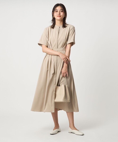 【きむち】ウエスト ベルト ショートスリーブ ワンピース UNITED ARROWS green label relaxing｜ウエスト ベルト ショート