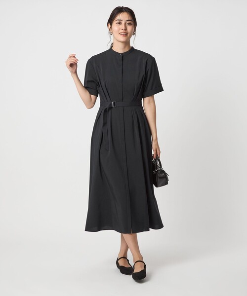 セール】ウエスト ベルト ショートスリーブ ワンピース -マシン