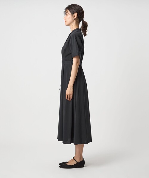 【きむち】ウエスト ベルト ショートスリーブ ワンピース セール】ウエスト ベルト ショートスリーブ ワンピース -マシン