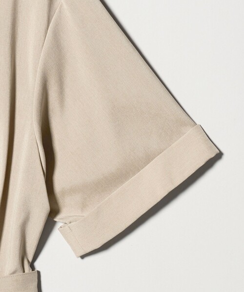 green label relaxing(グリーンレーベルリラクシング)の「ウエスト ベルト ショートスリーブ ワンピース -マシンウォッシャブル-(ワンピース・レディース・ベージュ/ネイビー・FREE)」の15枚目の写真