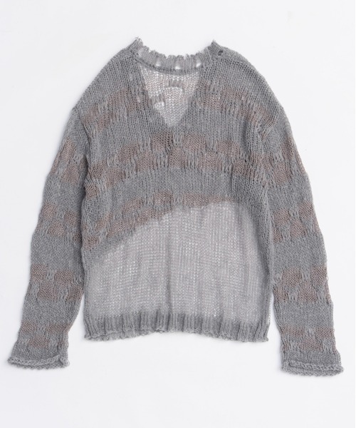 h*n様 SUBLATIONS LOW GAUGE KNIT V-NECK VE V-neck Low Gauge Pullover Knit/Vネックローゲージプルオーバーニット