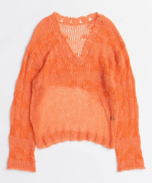 V-neck Low Gauge Pullover Knit/Vネックローゲージプルオーバーニット