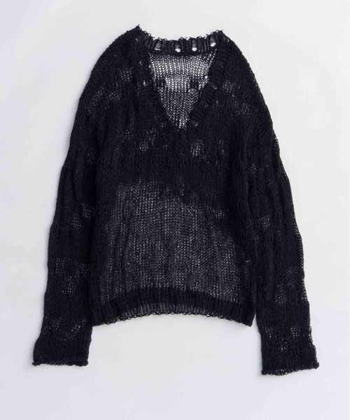 V-neck Low Gauge Pullover Knit/Vネックローゲージプルオーバー