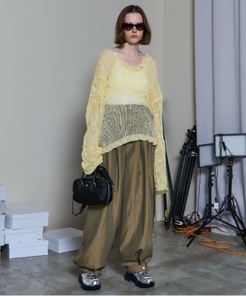 V-neck Low Gauge Pullover Knit/Vネックローゲージプルオーバーニット