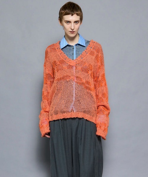 PRE-ORDER】V-neck Low Gauge Pullover Knit/Vネックローゲージ
